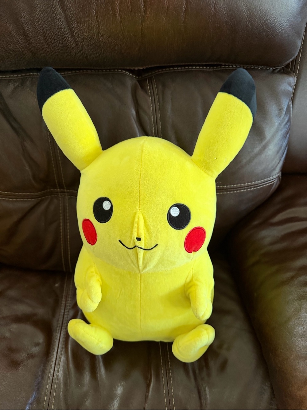 Pokemon Pikachu Plush Toy - Bright Yellow with Red Cheeks and Black Ear Tips
